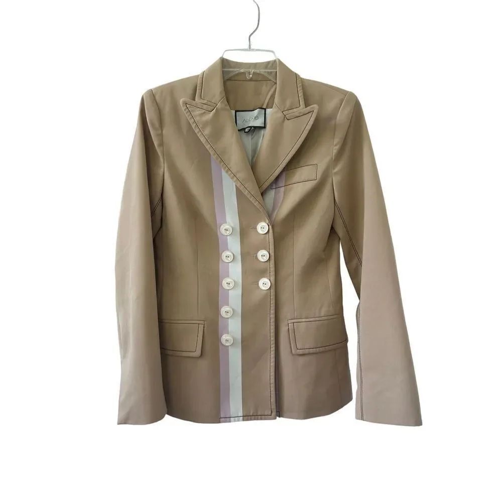 Alexis Double Breasted Button-Up Blazer Jacket Women’s Tan Size XS